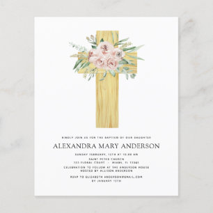 Budget Baptism Dusty Pink Rose Greenery Flyer