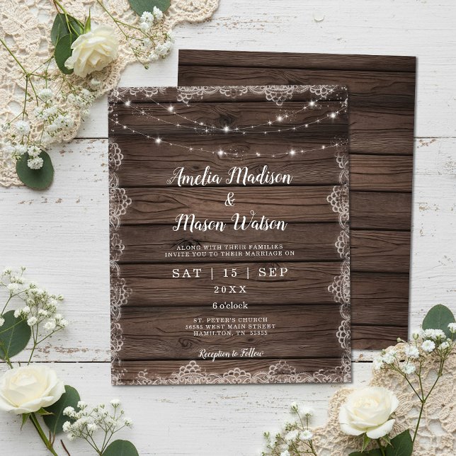 Budget Barnwood Lace String Light Rustic Wedding (Budget Barnwood Lace String Light Rustic Wedding)