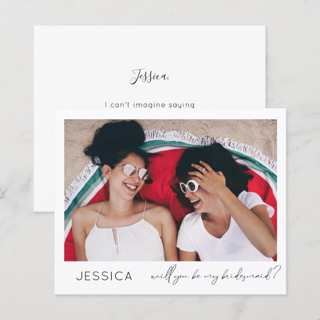 Budget Be Bridesmaid Small Proposal Calligraphy (Front/Back)