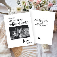 Budget be my matron of honour photo proposal card