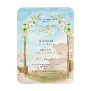 BUDGET Beach Coastal Elopement Party Invite Magnet