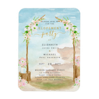 BUDGET Beach Coastal Elopement Party Invite Magnet
