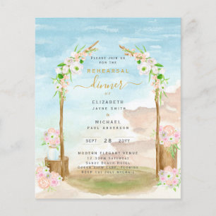 BUDGET Beach Coastal Rehearsal Dinner Invite Flyer