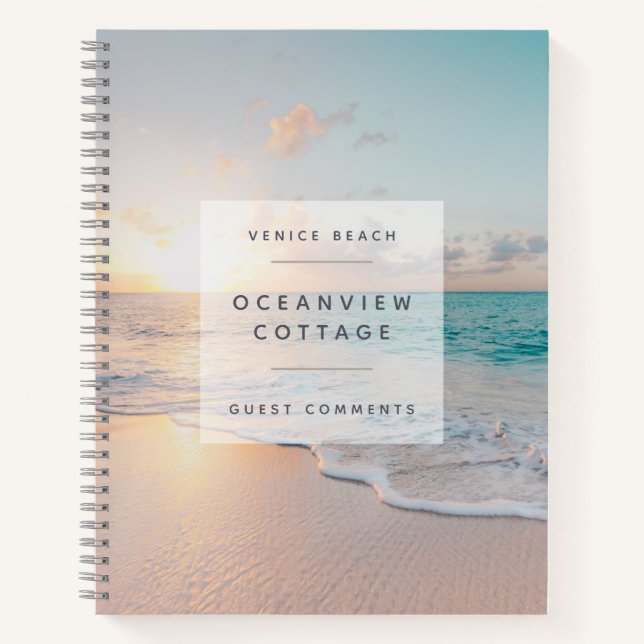 BUDGET Beach House Vacation Photo Guest Comments N Notebook (Front)