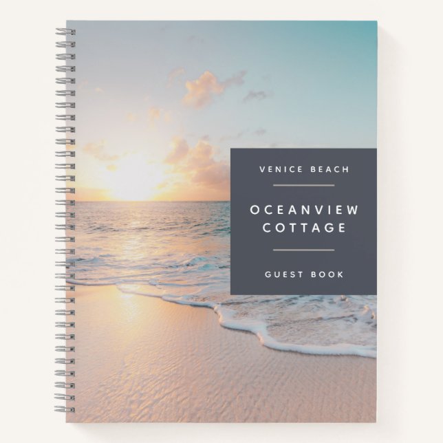 BUDGET Beach House Vacation Photo Guest Comments Notebook (Front)