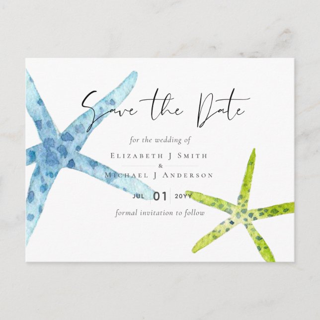 BUDGET BEACH Sea Ocean Life Wedding\ Postcard (Front)