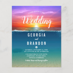Budget Beach Tropical Wedding Invitation