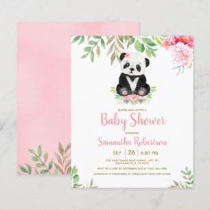 Budget Bear Blush Pink Baby Shower Invitation