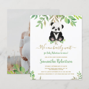 Budget Bear Eucalyptus Baby Shower Invitation