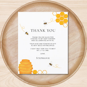 Budget Bee Baby Shower Thank You Card