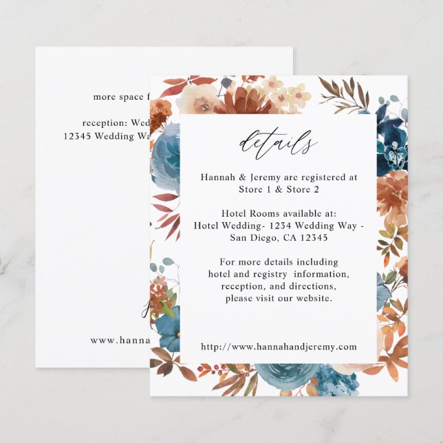 Budget Beige & Dusty Blue Floral Details (Front/Back)