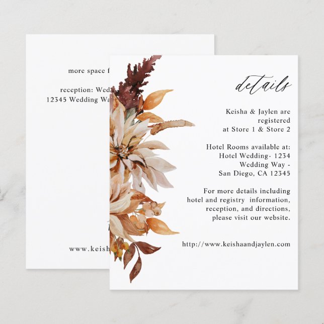 Budget Beige Fall Floral Details (Front/Back)
