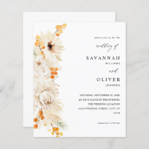 Budget Beige & Orange Floral Wedding