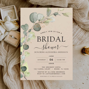 Budget Beige Terracotta Bridal Shower Eucalyptus