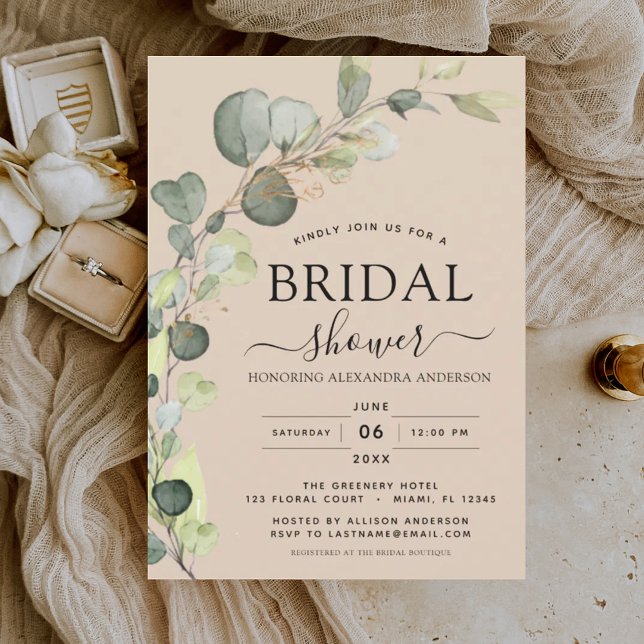 Budget Beige Terracotta Bridal Shower Eucalyptus (Creator Uploaded)