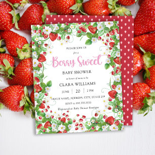 Budget Berry Sweet Baby Shower Invitation