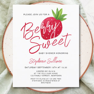 Budget Berry Sweet Strawberry Baby Shower Invite
