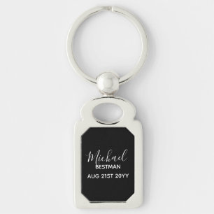 BUDGET Bestman Groomsman GIFTS Classic Black Key Ring