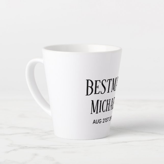 BUDGET Bestman Groomsman GIFTS Classic Black Latte Mug (Left Angle)