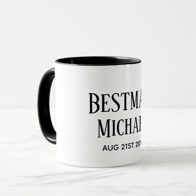 BUDGET Bestman Groomsman GIFTS Classic Black Mug (Front Left)