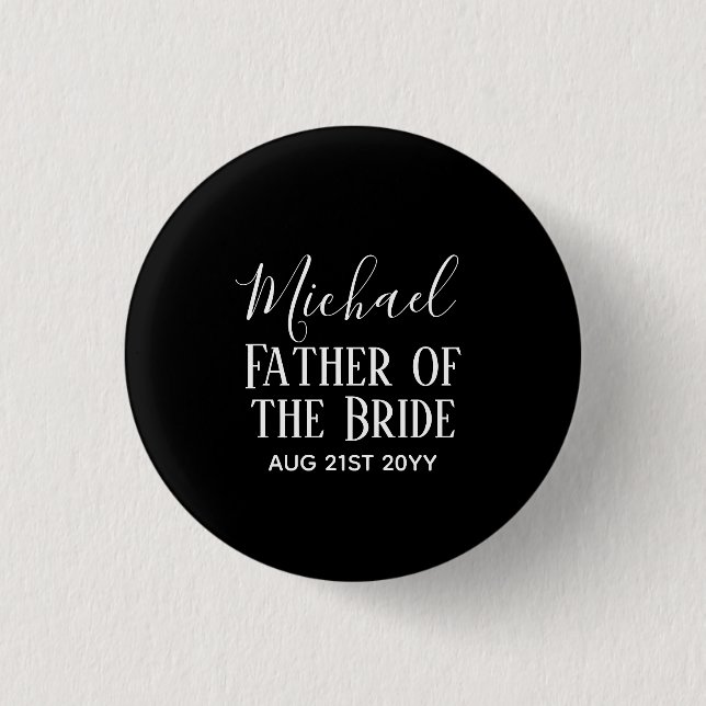 BUDGET Bestman Groomsmen Gifts Black White 3 Cm Round Badge (Front)