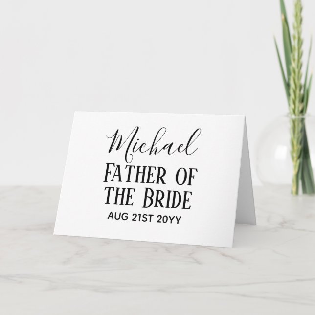 BUDGET Bestman Groomsmen Gifts Black White Card (Front)