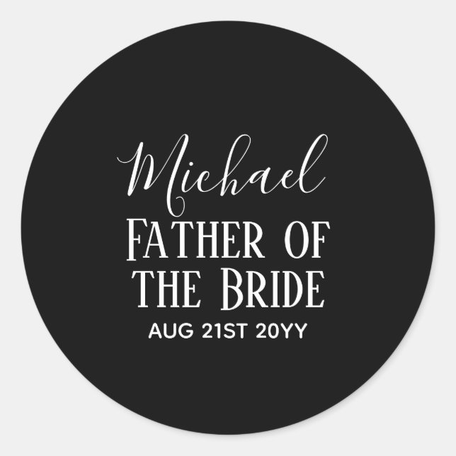 BUDGET Bestman Groomsmen Gifts Black White Classic Round Sticker (Front)