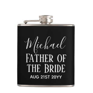 BUDGET Bestman Groomsmen Gifts Black White Hip Flask