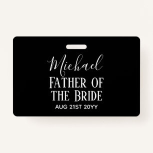 BUDGET Bestman Groomsmen Gifts Black White ID Badge