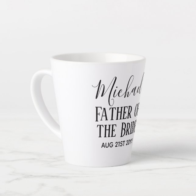 BUDGET Bestman Groomsmen Gifts Black White Latte Mug (Left Angle)