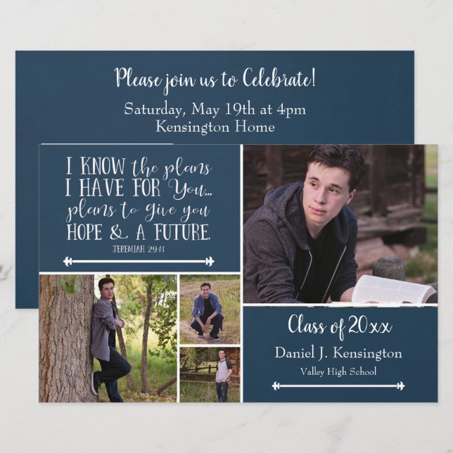 Budget Bible Verse Graduation Photo Collage (Front/Back)