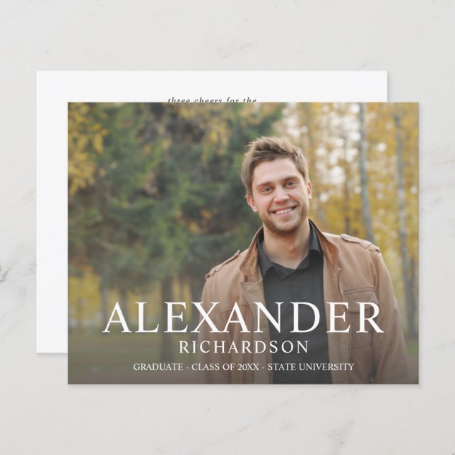 Budget Big Mod Name Photo Graduation Announce (Front/Back)