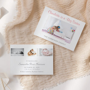 Budget Big Sister Photo New Baby Announcement