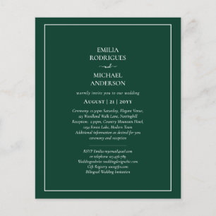 BUDGET Bilingual Double Sided Wedding Boda Green Flyer
