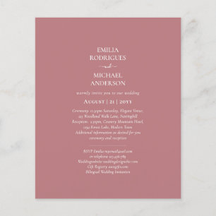 BUDGET BILINGUAL Double-Sided WEDDING Dusty Rose Flyer