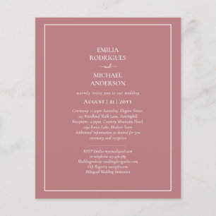 BUDGET BILINGUAL Double-Sided WEDDING Dusty Rose   Flyer