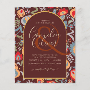 BUDGET Bilingual Folk Art BODA Wedding Spanish Flyer