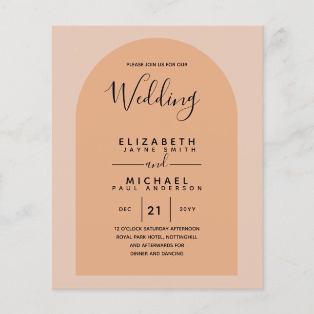 BUDGET Bilingual Spanish Boda English Wedding (Front)