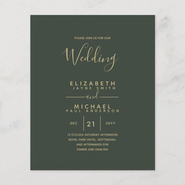 Budget Bilingual Spanish BODA English Wedding (Front)