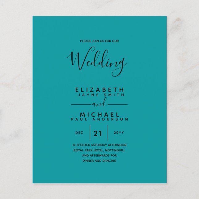 Budget Bilingual Spanish BODA English Wedding (Front)