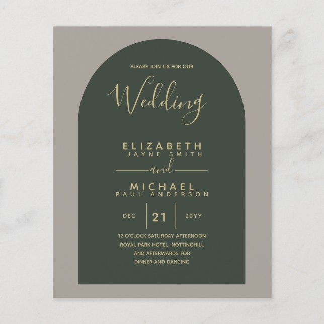 BUDGET Bilingual Spanish Boda English Wedding (Front)