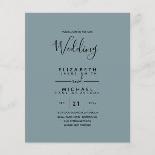 Budget Bilingual Spanish BODA English Wedding Flyer
