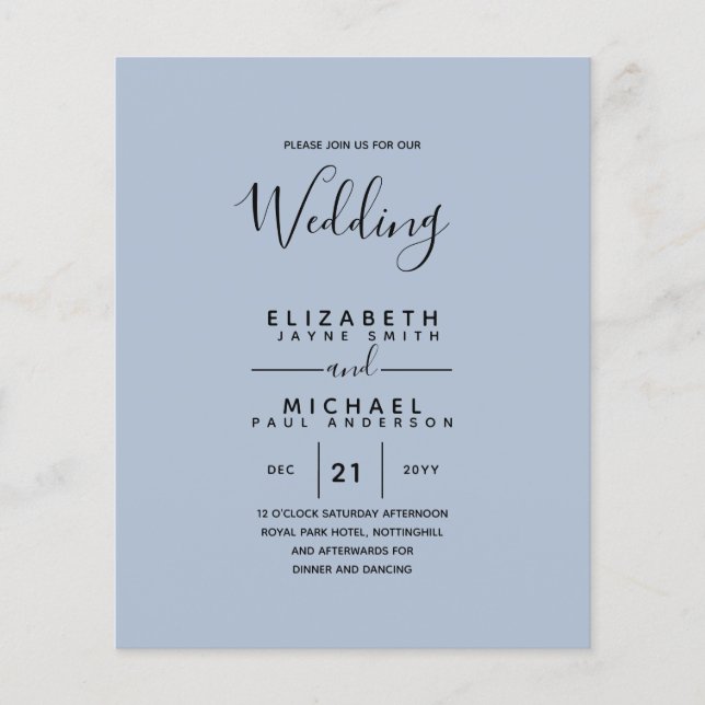 Budget Bilingual Spanish BODA English Wedding Flyer (Front)
