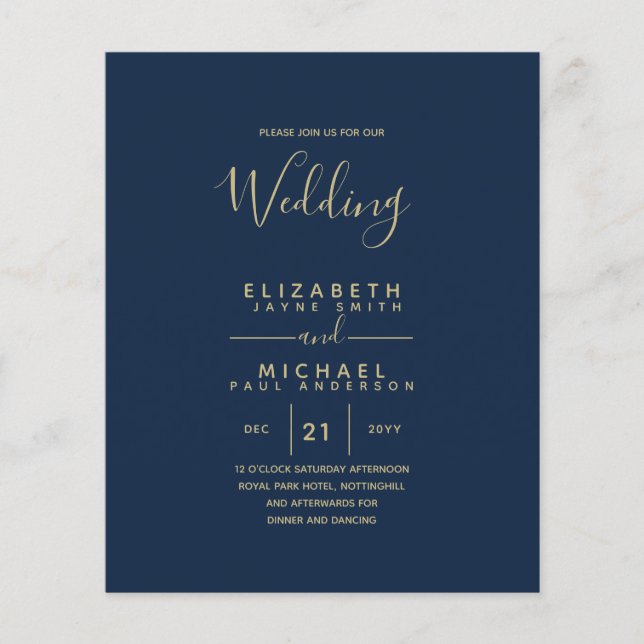 BUDGET Bilingual Spanish Boda English Wedding Flyer (Front)