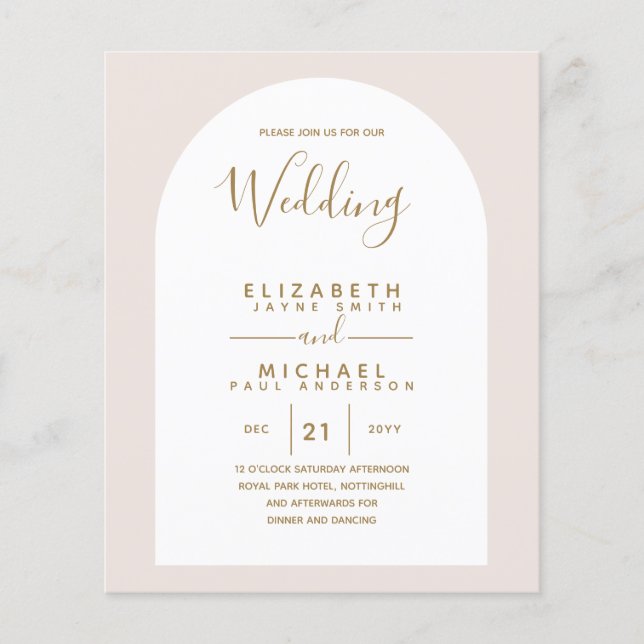 BUDGET Bilingual Spanish English Boda Wedding (Front)