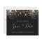 Budget Birthday black gold glitter save the date
