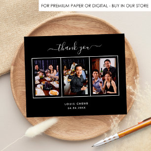 Budget birthday black white photo thank you card