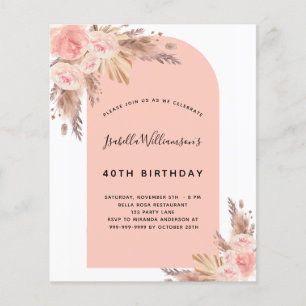 Budget birthday blush pink pampas grass rose gold