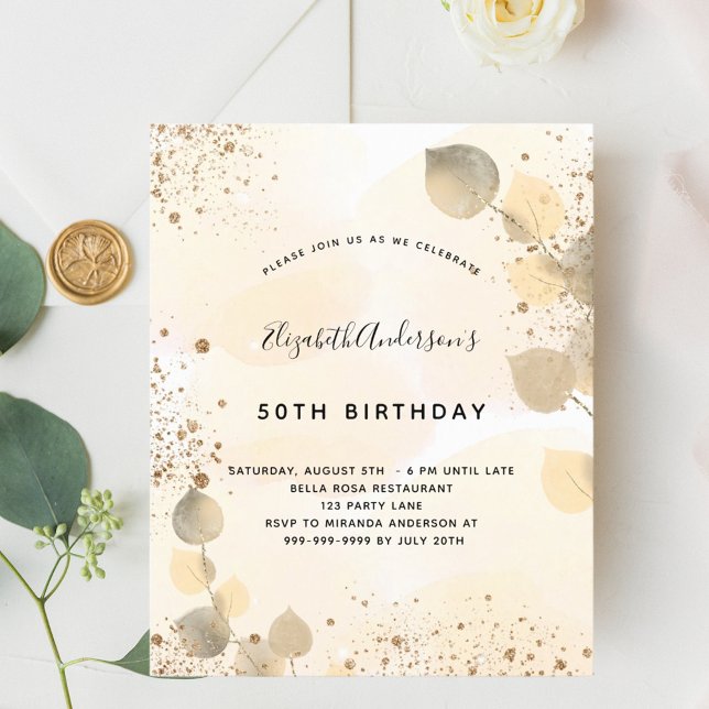 Budget birthday eucalyptus glitter golden fall (Creator Uploaded)