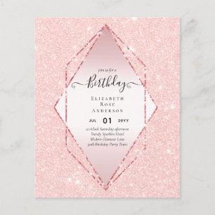 BUDGET BIRTHDAY Invitation ANY 16 18 21st 40 50th Flyer